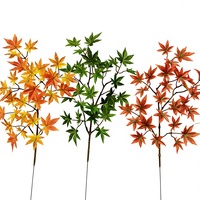 Mini-arambe artificiel en érable japonais, branche de feuilles, feuillage d'automne rouge, jaune, vert, pour aménagement paysager et décoration de jardin
