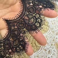 Cordon de dentelle brodé 100 % polyester hydrosoluble à motif floral, largeur 7 cm, pour garniture de robe de mariée, embellissements en point satiné