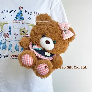 थोक 8 इंच का धनुष भालू टेडी राग गुड़िया सुपर सॉफ्ट प्लग टॉय के साथ pp कपास भरने वाली मशीन कार्टून चरित्र - Product Image 6