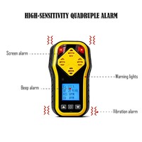 Analizador de Gases Tóxicos Portátil, Detecta CH4, CO, H2S, O2, 200H de Larga Duración en Espera, Detector de Gas Portátil con Respuesta Rápida ≤30s