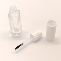 Nouveau flacon vide en verre transparent de 5 ml pour vernis à ongles, avec bouchon à vis et pinceau, forme cylindrique, pour sérigraphie, utilisation avec vernis à ongles, huile, blush, OEM