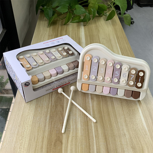 Ensemble d'instruments de musique éducatifs pour enfants, <span class=keywords><strong>Xylophone</strong></span> à plaques métalliques colorées, cadre en plastique, jouet à frapper à la main - Product Image 3