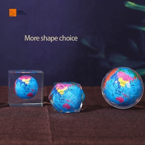 Cuadrado poligonal cilíndrico claro plexiglás cristal acrílico Mini escritorio <span class=keywords><strong>globo</strong></span> ornamento resina pisapapeles decoración del hogar educación - Product Image 3