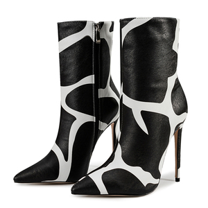 Botines Cortos de Tacón Alto con Punta en Pico y Cierre Lateral para Mujer, Estilo Sexy y Artístico - Product Image 5