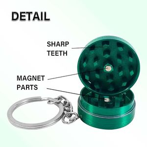 Biểu Tượng Tùy Chỉnh 30Mm <span class=keywords><strong>2</strong></span> Lớp Mini Xách Tay Keychain Khói Máy Xay Bán Buôn Kim Loại Thảo Mộc Máy Xay - Product Image 5