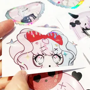 Waterdicht Verwijderbare Custom Sample Design Venster Familie Cartoon Peeker Anime Auto Decal Window Lichaam Stickers