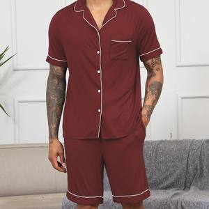 Lijia Lightweight <strong>Men's</strong> Modal Casual Knitted Breathable Pajamas Custom Loungewear <strong>PJ</strong> <strong>Shorts</strong> <strong>Set</strong> for Adult Comfy Lounge <strong>Sets</strong> - Product Image 3