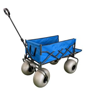 Wagon de plage avec grandes roues pour chariot utilitaire à cadre en acier tout <span class=keywords><strong>terrain</strong></span> avec pneus pneumatiques de 9 ", conception pliable et pliable - Product Image 2