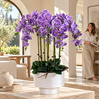 Orchidée artificielle Phalaenopsis 85 cm, fleur artificielle, centre de table, toucher réel, décoration de table pour mariage, fête, maison, bureau, hall d'hôtel