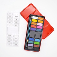 Set di 24 Colori Acquerello Vivaci Leggero e Portatile Set di Colori ad Acqua Solidi