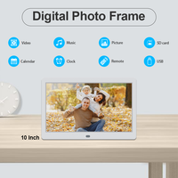 Pros 10 "bingkai gambar Digital HD layar USB kartu SD bingkai foto dinding dapat dipasang pada kertas tempel elektronik 1080P kalender musik Video