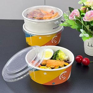 Envases de Papel Biodegradables para Alimentos para Llevar, Tazones para Ensalada de 500 ml a 1500 ml, Tazón Redondo Desechable de Kraft para Envasado de Alimentos - Product Image 3