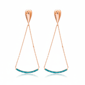 Boucles d'oreilles rondes en pierre Turquoise, bijoux en argent Sterling 925 faits à la main pour femmes, vente en gros - Product Image 2