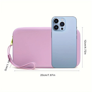 Sac de toilette portable rectangulaire pour cosmétiques, sac de rangement multifonctionnel en silicone avec fermeture éclair - Product Image 6