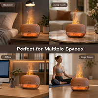 Diffuseur d'arômes de luxe minimaliste en bois grainé, lampe aromatique au sel de l'Himalaya, humidificateur intelligent 3-en-1 avec minuterie de 2 à 8 heures
