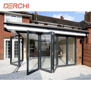 DERCHI NFRCハリケーンインパクトハウス防音外装バイフォールドパティオドアアルミバルコニーアコーディオンガラス折りたたみドア - Product Image 3