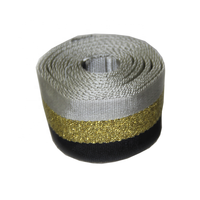 Ruban élastique en spandex/coton de haute qualité de 2 pouces avec ligne dorée et argentée, sangle de 5 cm de large pour bandoulière de sac