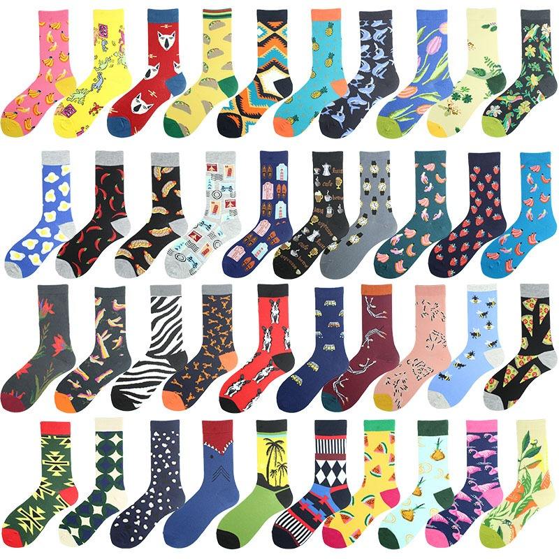 WUYANG FACTORY WY-042 Custom logo Socks for Man Wholesale Mens Fashion Socks Funny Happy Comfortable Sock