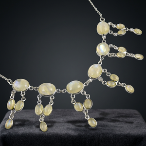 925 Silver <b>Rainbow</b> Moonstone Gemstone Pendant Necklace Fine Jewelry Necklace - Product Image 3