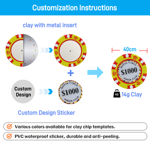 Fichas de Póker de <span class=keywords><strong>Casino</strong></span> Monte Carlo de Tres Tonos de 14g y 40mm con Logotipo Personalizado e Incrustaciones Metálicas, Duraderas - Proveedor Mayorista - Product Image 2