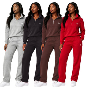 Y71658 <b>Women</b> Tracksuit Set Polyester Cotton Stand Collar Sweatshirt <b>Pants</b> <b>Lounge</b> Wear Fitness Outfit Adult Size 30 - Product Image 1
