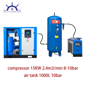 Compressore d'aria industriale a vite da 7.5kw, 11kw, 15kw, 22kw con essiccatore d'aria e serbatoio di accumulo gas - Product Image 6