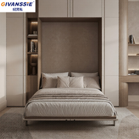 Meubles de maison modernes, lits muraux pliants Murphy personnalisés, taille double, queen, king, armoire, design gain de place, panneau en mélamine