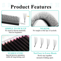 SP EYELASH Vente en gros 5D Cils en forme de U Premade Cils parallèles en forme de U Marque privée 0.07 U Forme YY W Extensions de cils Plateaux