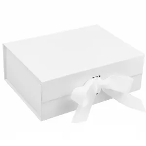 Caja Blanca magnética personalizada para regalo de cumpleaños y boda, con tapa