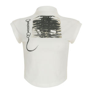 Camiseta de Manga Corta con Cuello Redondo y Estampado Abstracto para Mujer, Estilo Retro Y2K, Camiseta Informal de Verano para Mujer - Product Image 6