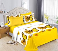 Ensemble de draps de lit sur mesure en gros, 6 pièces, taille King, en coton, drap plat, drap-housse et taies d'oreiller, imprimé floral, prêt à être expédié