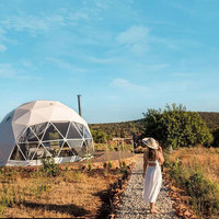 Tente de maison en forme de dôme, moins cher, étanche et au vent, ignifuge, prix de gros, 6m de diamètre, résistante au vent, pour camping en forêt