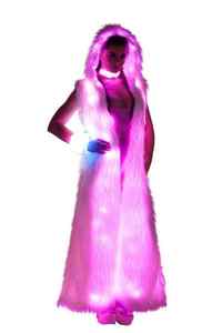 เสื้อโ<span class=keywords><strong>ค</strong></span>้ทแขนกุดยาว<span class=keywords><strong>ส</strong></span>ำหรับผู้หญิงปรับแต่งได้มีฮู้ดขนสัตว์เทียมเรืองแสงมีรีโมท<span class=keywords><strong>ค</strong></span>อนโทรลบลูทูธสำหรับงานปา<span class=keywords><strong>ร์</strong></span>ตี้กลางคืน - Product Image 2