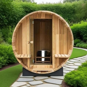 El tablero curvo de <span class=keywords><strong>la</strong></span> sauna cilíndrica de madera de hierro es tan liso como una lavabo, brillante y sin sensación de opresión. - Product Image 1