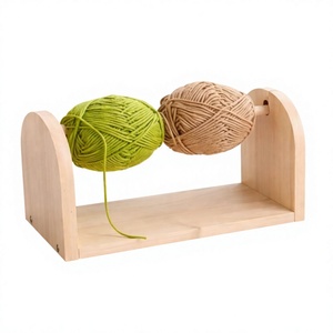Wooden Eco-Friendly Fashion Yarn Holder Stand Double Spindle Shape Simple Design <b>Sewing</b> Accessory Hand Knitting Crochet - Product Image 1