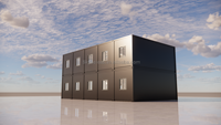 Deux étages de 40 pieds de bureau conteneur anti-ouragan préfabriqué modulaire petite cabine complète salle de conteneur