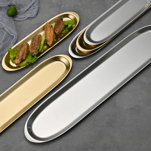 Vassoi Lunghi in Acciaio Inossidabile per Catering, Buffet, Hot Pot, Gamberetti, Barbecue e Dessert - Stile Coreano - Product Image 4