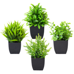 Plantes vertes artificielles <span class=keywords><strong>en</strong></span> plastique, feuilles d'<span class=keywords><strong>eucalyptus</strong></span> <span class=keywords><strong>en</strong></span> <span class=keywords><strong>pot</strong></span>, petit <span class=keywords><strong>mini</strong></span> bonsaï, plante de bureau avec <span class=keywords><strong>pot</strong></span> pour décoration intérieure - Product Image 1