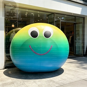 Ballon publicitaire gonflable géant ovale de 2,5 m avec logo personnalisé, visage souriant, pour centre commercial, événement extérieur, marque, vente au détail - Product Image 2