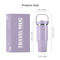 Mug personnalisé sublimé de 30 oz bouteille d'eau de 30 oz gobelets de voiture en acier inoxydable gobelet vierge de sublimation avec poignée et couvercles