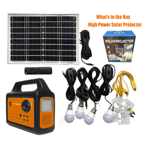 โปรเจคเตอร์พกพาพลังงานแสงอาทิตย์ ระบบไฟส่องสว่างภายในบ้าน พร้อมหลอดไฟ LED 4 ดวง และแบตเตอรี่ลิเธียมไอออน พร้อมตัวควบคุม MPPT - Product Image 2