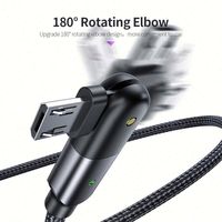 Câble de charge rapide USB-C en nylon tressé à rotation 180°, 3A, avec connecteur en cuivre – Meilleure vente