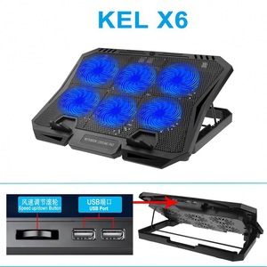 Laptop <b>Cooling</b> <b>Pad</b> 6 Fans Blue Led Adjustable Stand Notebook Cooler With Display - Product Image 4