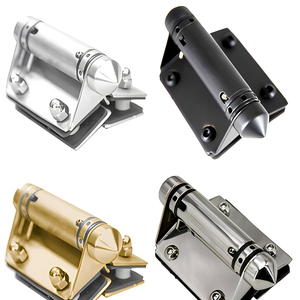 Junta de vidrio a vidrio impermeable <span class=keywords><strong>con</strong></span> tapa cónica de cromo pulido y almohadillas de sellado para unidad de cierre hidráulico de puertas de vidrio de resort - Product Image 1