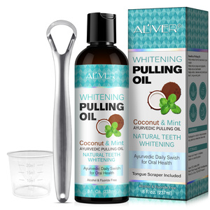 Bain de bouche blanchissant à l'huile de coco et menthe, soin buccal ayurvédique, 237 ml (8 oz), en stock pour distributeurs en gros – Vente directe usine - Product Image 2