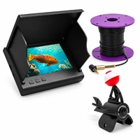 Caméra de pêche sous-marine 3MP avec moniteur IPS 4,3 pouces, câble de 15 m et batterie 5000 mAh pour la pêche sur glace et en bateau