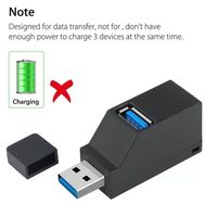 Hub USB 3.0, adaptateur répartiteur USB 3 ports avec 1 port USB 3.0 et 2 ports USB 2.0 pour ordinateur portable PC