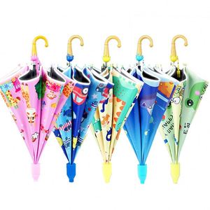 Parapluie manuel pour enfants en polyester, motif chaton adorable, style droit, commande semi-automatique pour les enfants - Product Image 3