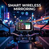 Navegador GPS para Motocicleta de 6.1 Pulgadas con DVR, CarPlay, Android Auto, TPMS, Cámara Dual 2K, Monitor de Presión de Neumáticos, Sistema de Navegación para Moto, Sistema BSD