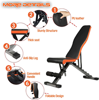 Chaise d'haltères pliable et réglable populaire pour l'exercice à domicile, l'entraînement de musculation, les sit-ups et les développés couchés